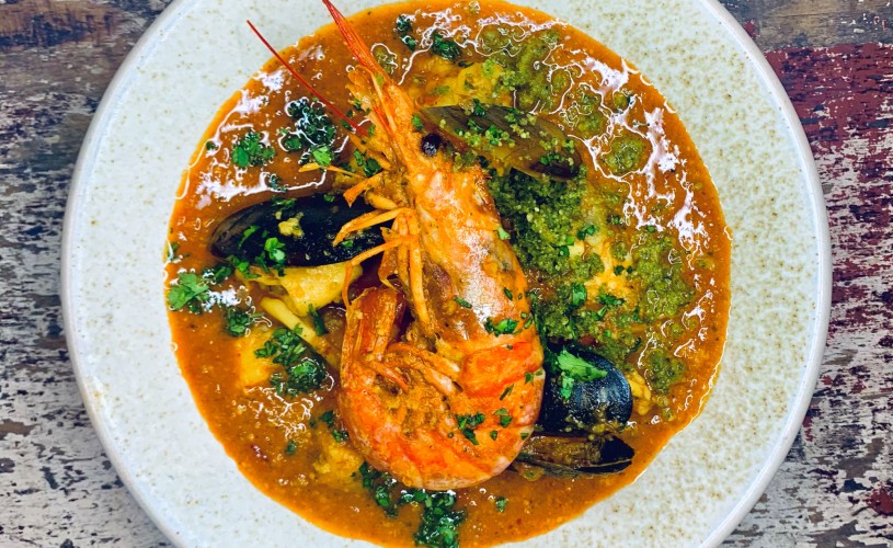 Zarzeula - Spanish seafood stew by Gambas tapas restaurant in Bristol